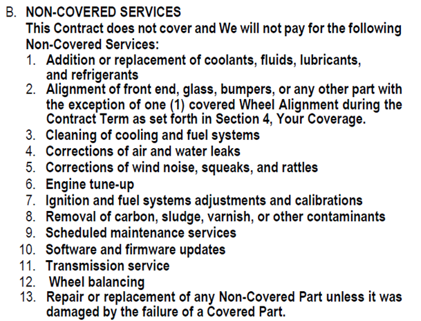 non covered services